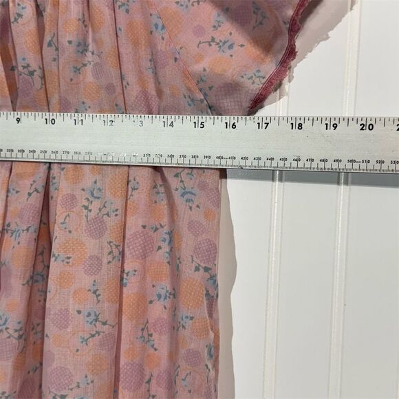 Vintage Floral Muumuu Nightgown Pink Lace Prairie House Dress Cottagecore M - Picture 4 of 6